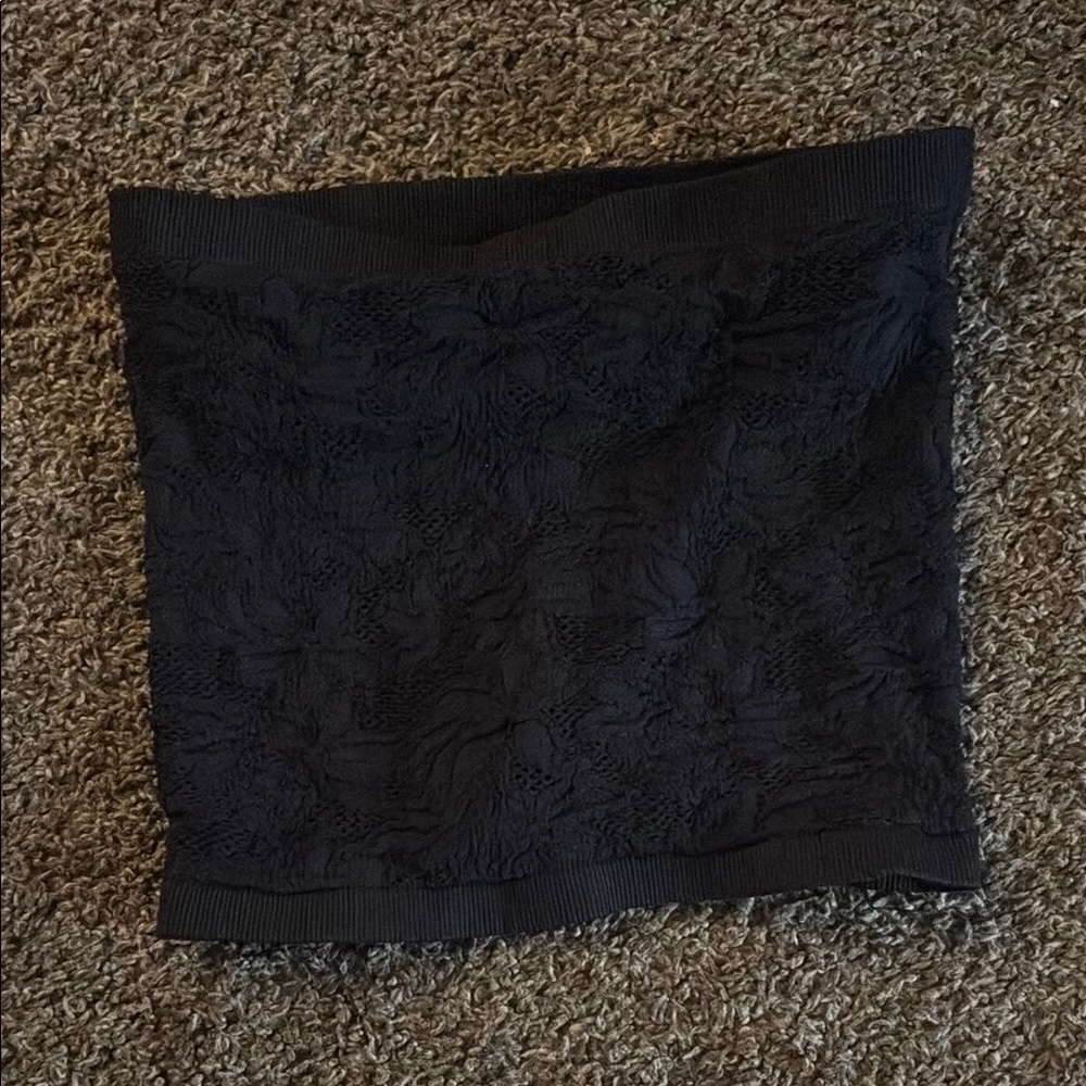 NIKIBIKI Black Lace Tube Top with built in shelf bra